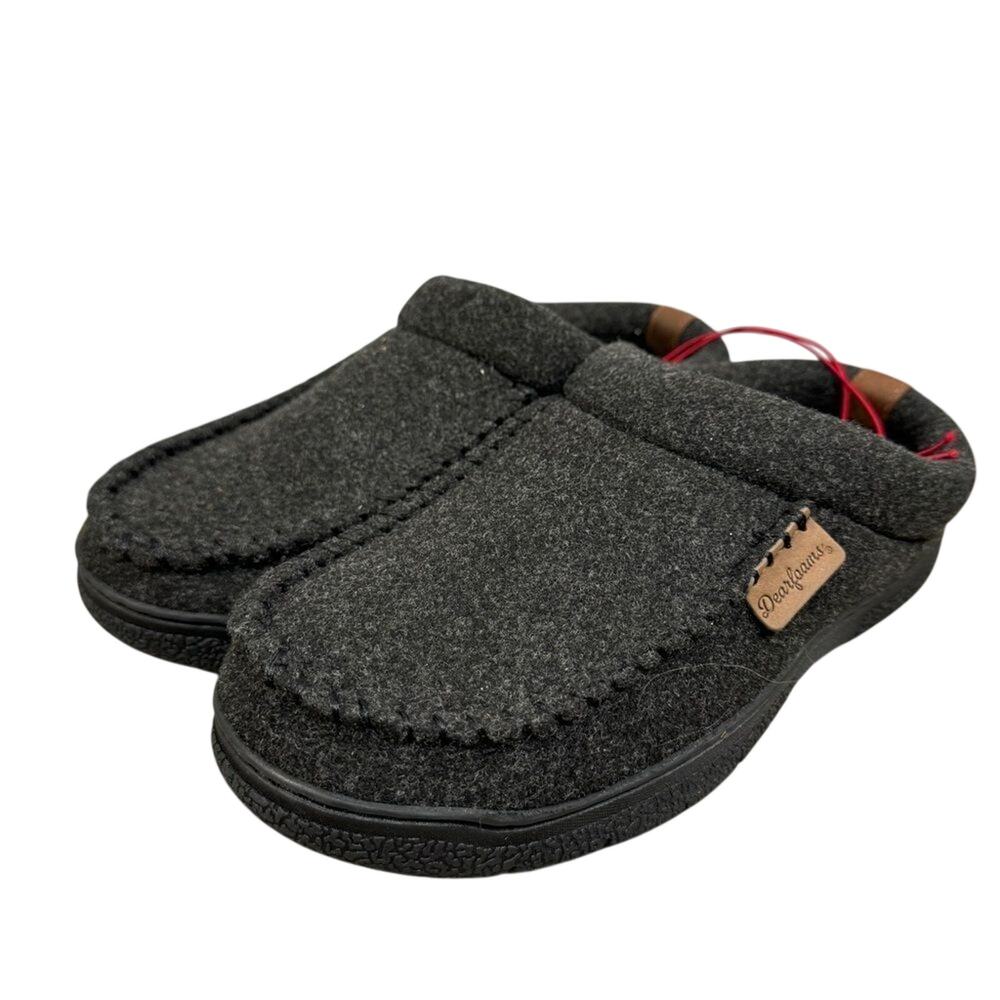 Dearfoams Men's Clog Style Memory Foam Slippers Wool Blend Size S # Box 512 - Picture 4 of 9